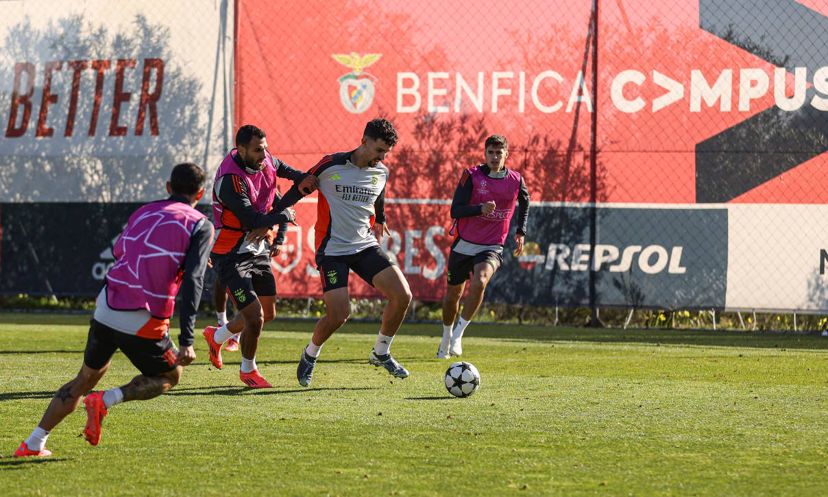 Tomás Araújo no treino do Benfica