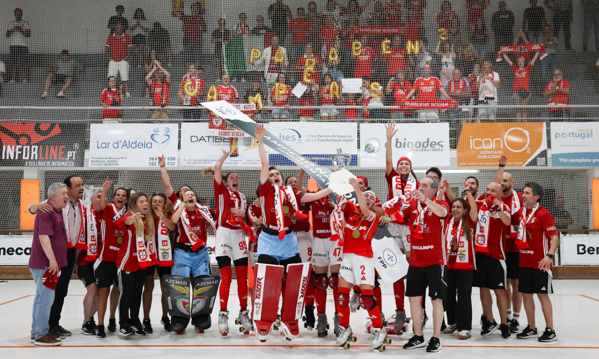 Dodecacampeã nacional: equipa feminina de hóquei em patins do Benfica
