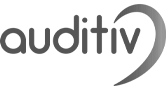 Logótipo da Auditiv a cinzento