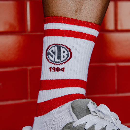 Meias Vermelhas SLB 1904 Chulé Sapatilhas Cinzentas