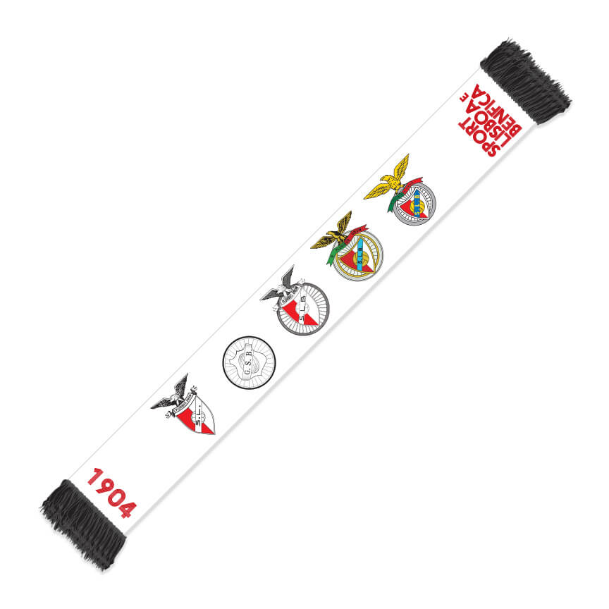 Cachecol Branco Evolução Emblemas Benfica