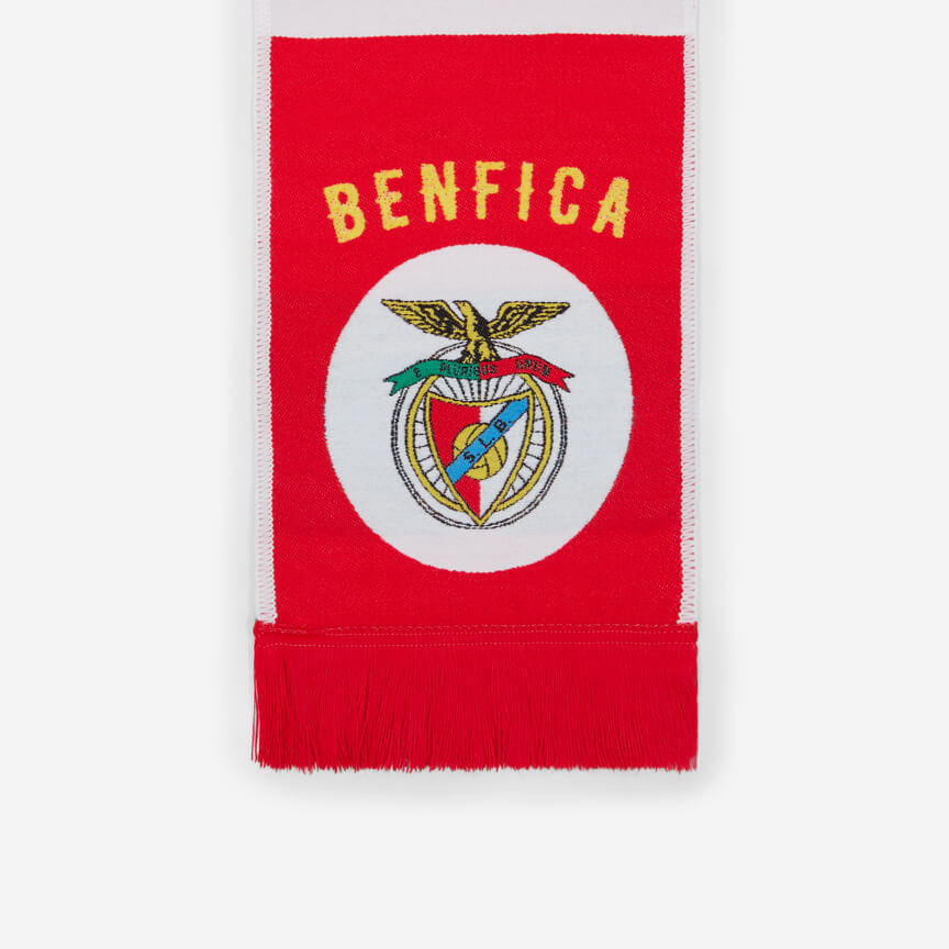 Cachecol Vermelho e Branco Barras Emblema Vintage SL Benfica